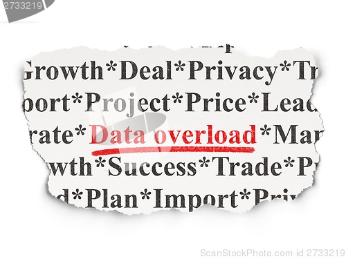 Image of Data concept: Data Overload on Paper background
