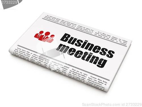 Image of Finance concept: newspaper with Business Meeting and Business People