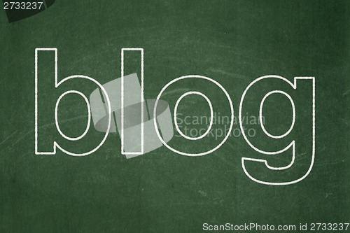 Image of Web development concept: Blog on chalkboard background