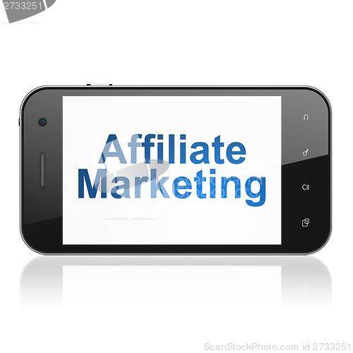 Image of Finance concept: Affiliate Marketing on smartphone