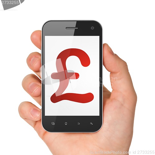 Image of Currency concept: Pound on smartphone