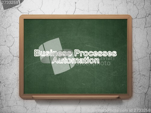 Image of Business concept: Business Processes Automation on chalkboard background