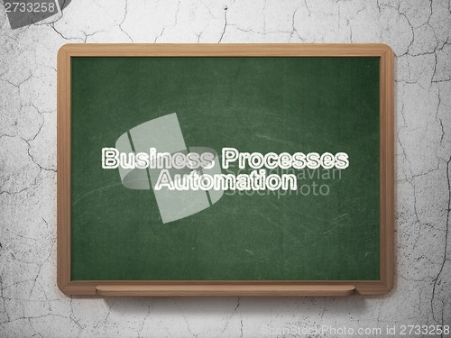 Image of Business concept: Business Processes Automation on chalkboard background