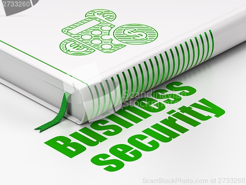 Image of Safety concept: book Calculator, Business Security on white background