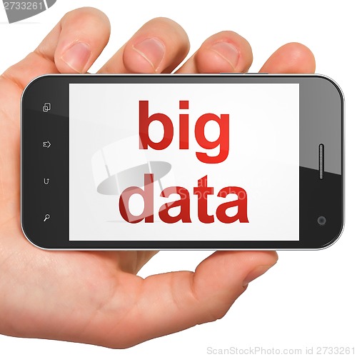 Image of Information concept: Big Data on smartphone