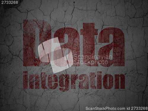 Image of Information concept: Data Integration on grunge wall background