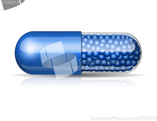 Image of Medical blue capsule with granules