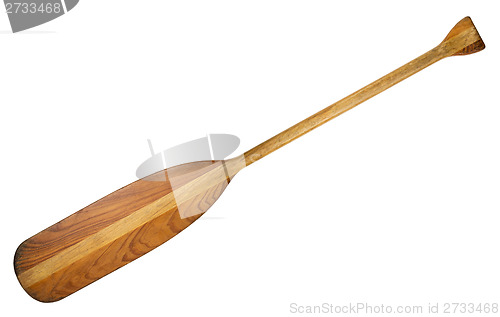 Image of wooden canoe paddle