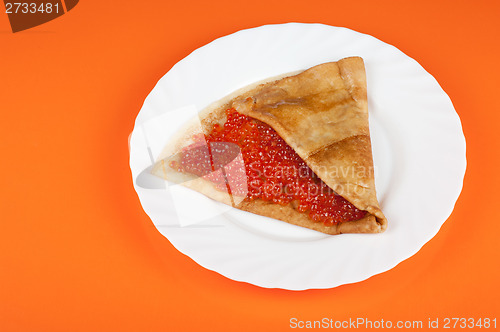 Image of Pancake with red caviar