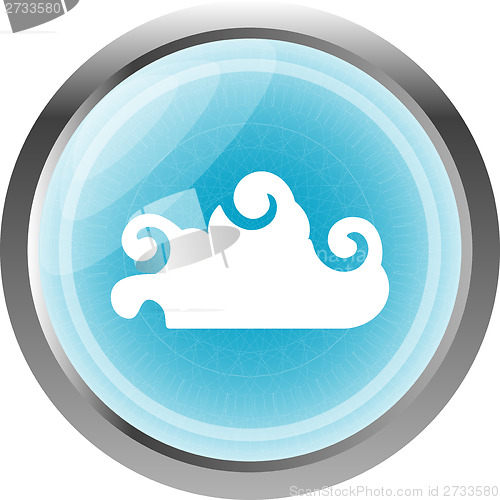 Image of white cloud on internet icon isolated on white