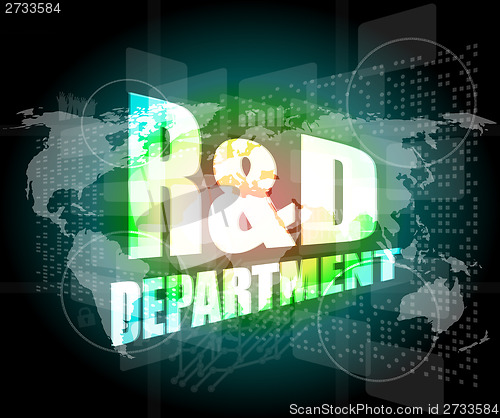 Image of sales department words on digital screen with world map