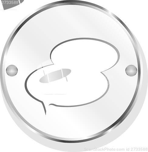 Image of speech bubble web app button icon isolated on white