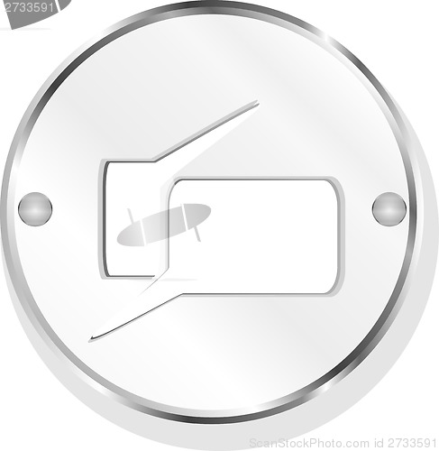 Image of glossy web speech bubble icon isolated on white