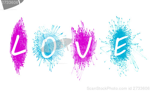 Image of Abstract word "Love" with design elements