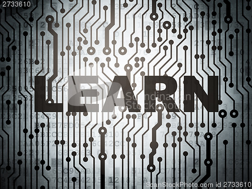 Image of Education concept: circuit board with Learn