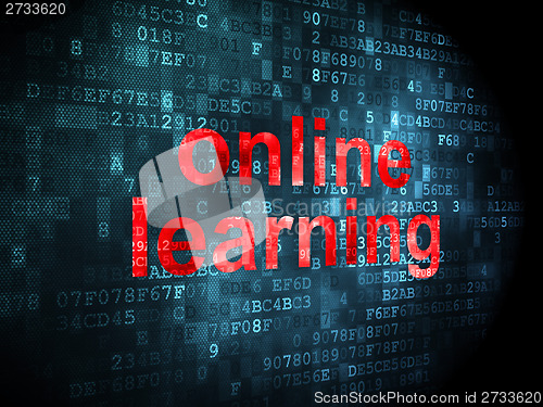 Image of Education concept: Online Learning on digital background