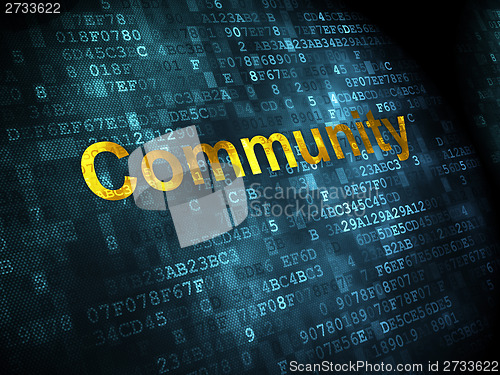 Image of Social network concept: Community on digital background