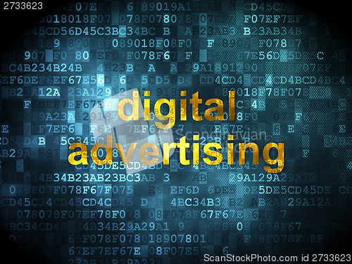 Image of Marketing concept: Digital Advertising on digital background