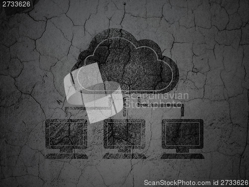 Image of Cloud computing concept: Cloud Network on grunge wall background