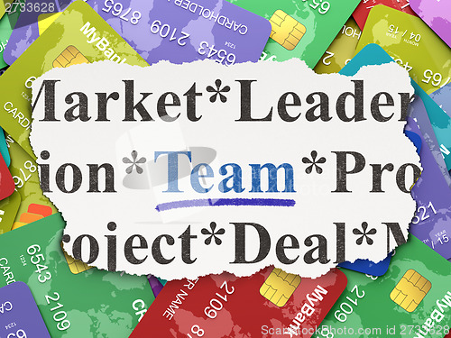 Image of Finance concept: Team on Credit Card background