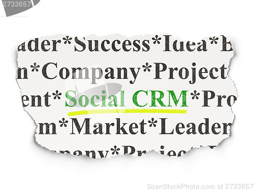Image of Finance concept: Social CRM on Paper background