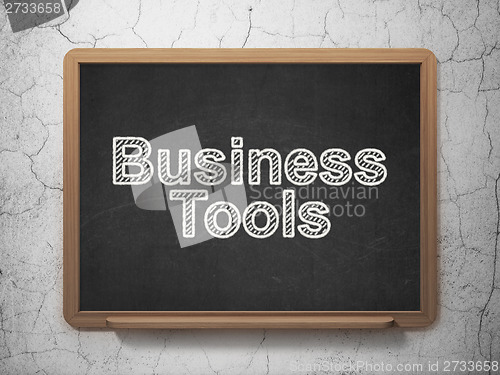 Image of Business concept: Business Tools on chalkboard background