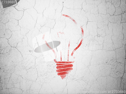 Image of Business concept: Light Bulb on wall background