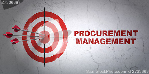 Image of Finance concept: target and Procurement Management on wall