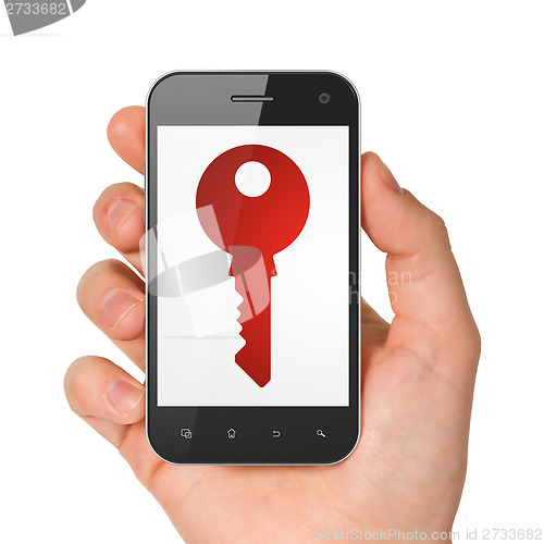 Image of Privacy concept: Key on smartphone