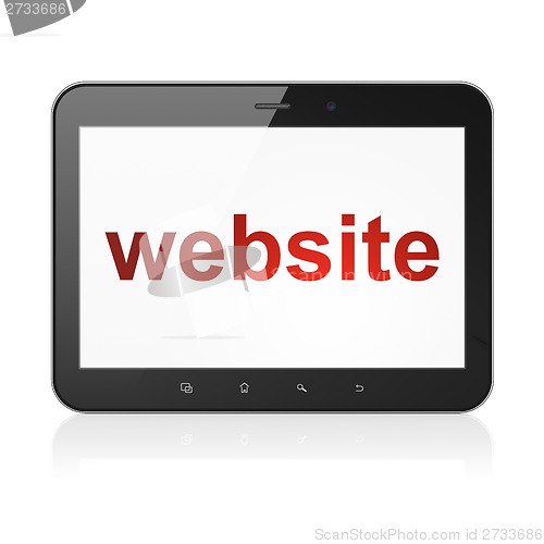 Image of Web development concept: Website on tablet pc computer