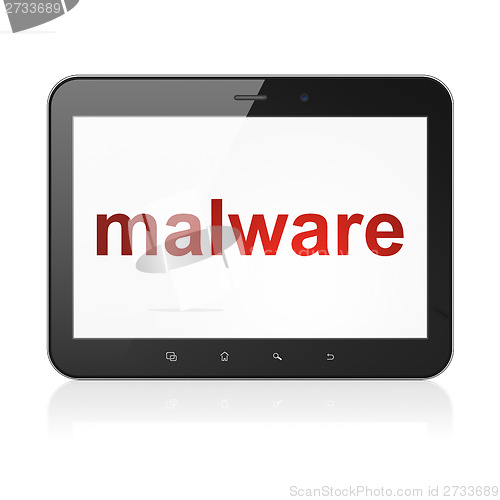 Image of Security concept: Malware on tablet pc computer