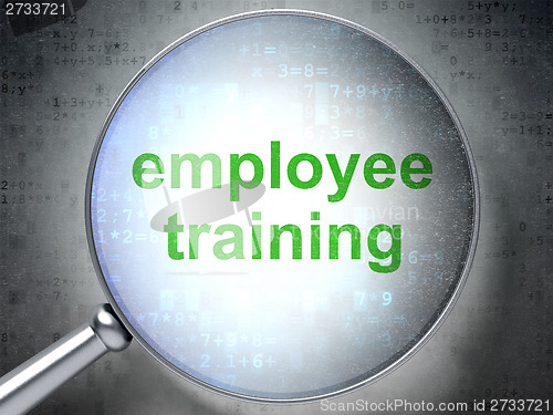 Image of Education concept: Employee Training with optical glass
