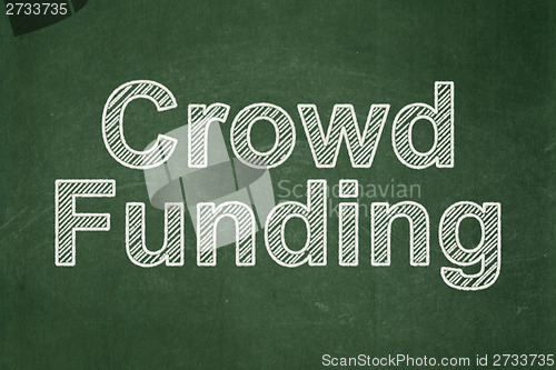 Image of Business concept: Crowd Funding on chalkboard background