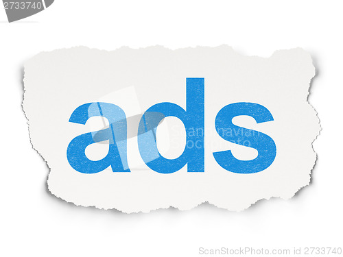 Image of Marketing concept: Ads on Paper background