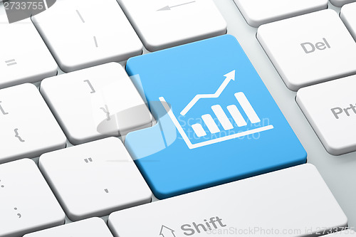 Image of News concept: Growth Graph on computer keyboard background
