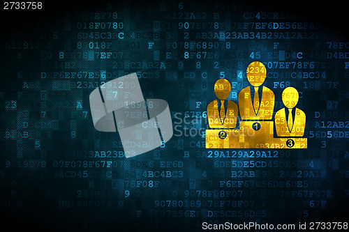 Image of Marketing concept: Business Team on digital background