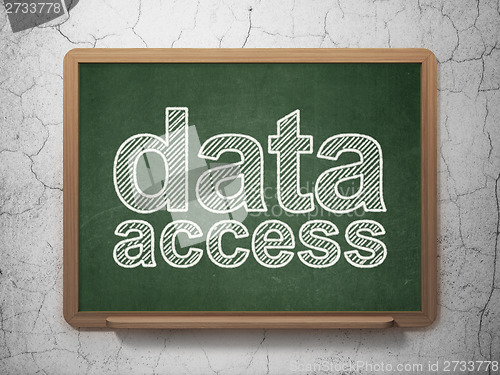Image of Data concept: Data Access on chalkboard background