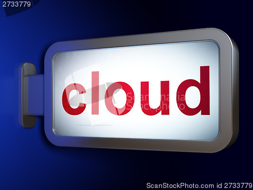 Image of Cloud networking concept: Cloud on billboard background