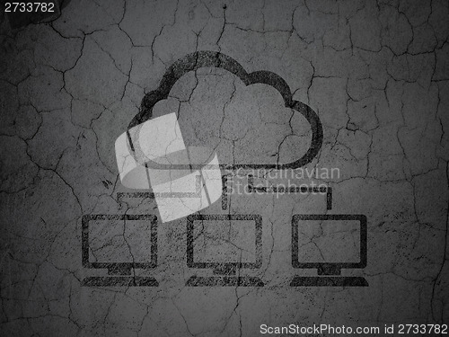 Image of Cloud networking concept: Cloud Network on grunge wall