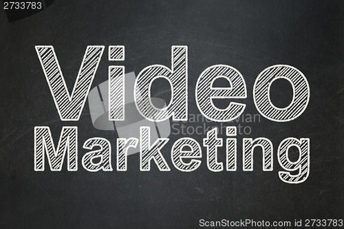 Image of Finance concept: Video Marketing on chalkboard background