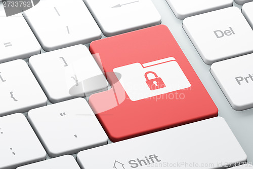 Image of Business concept: Folder With Lock on keyboard background