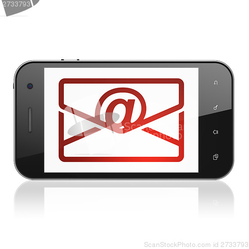 Image of Finance concept: Email on smartphone