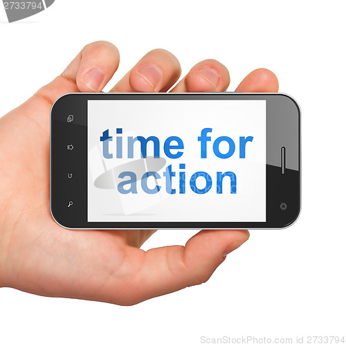 Image of Timeline concept: Time for Action on smartphone