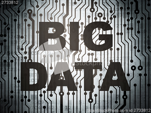 Image of Information concept: circuit board with Big Data