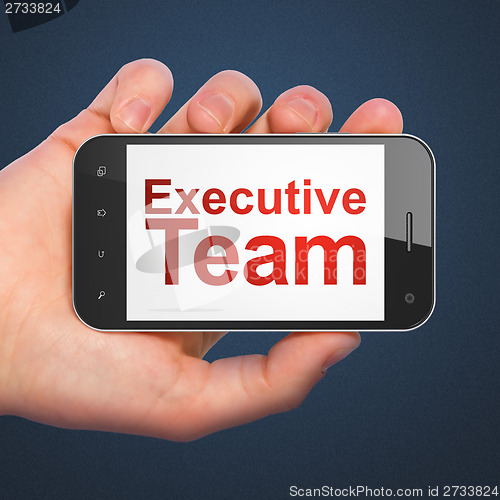 Image of Business concept: Executive Team on smartphone