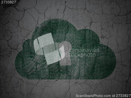 Image of Cloud computing concept: Cloud With Keyhole on grunge wall