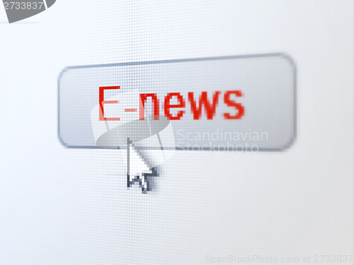 Image of News concept: E-news on digital button background