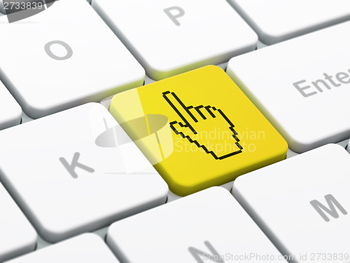 Image of Web development concept: Mouse Cursor on keyboard background