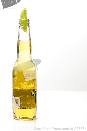 Image of Bottle of beer with lime

