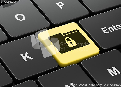 Image of Business concept: Folder With Lock on computer keyboard background